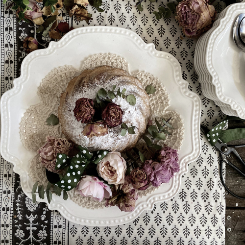 Beaded White Serving Platter 36cm